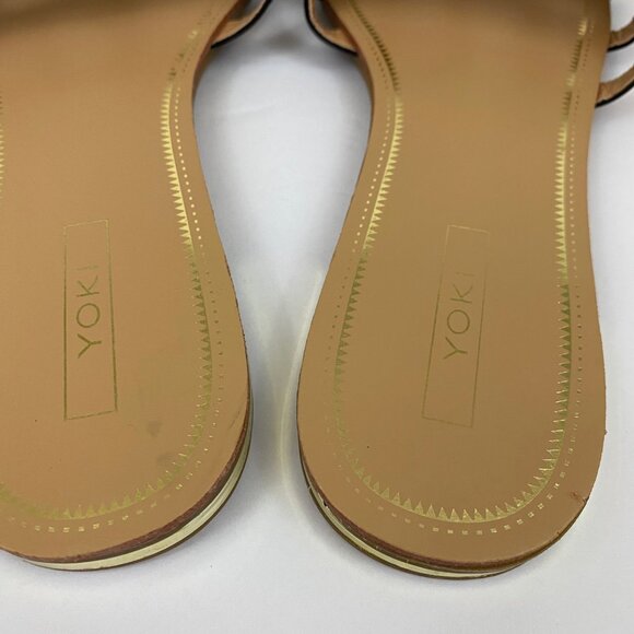 Yoki Black Caged Studded Rocker Biker Sandals Slip On Shoes Womens Size 10 - Picture 6 of 9